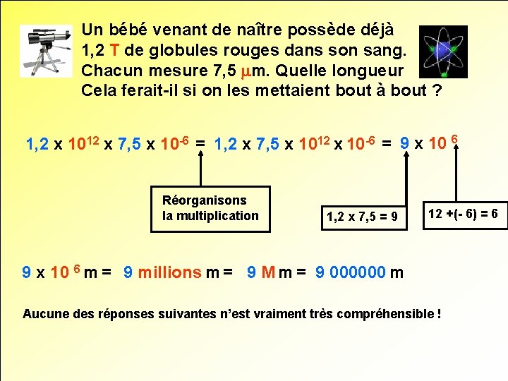 Un bébé venant de naître possède déjà 1, 2 T de globules rouges dans