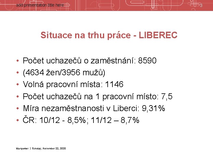 add presentation title here Situace na trhu práce - LIBEREC • • • Počet