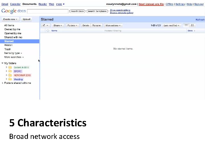 5 Characteristics Broad network access 5 Characteristics Broad network access