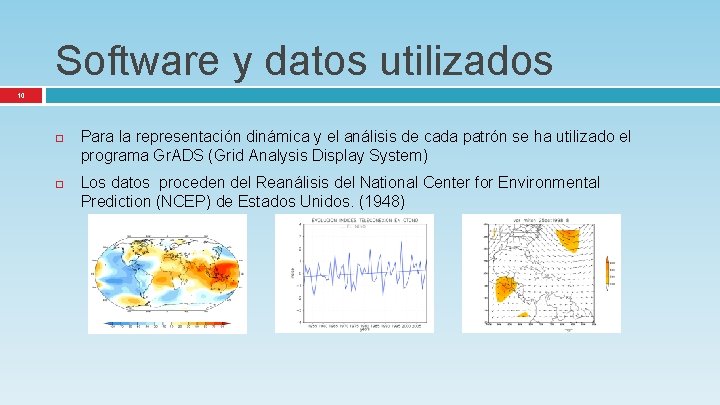 Software y datos utilizados 10 Para la representación dinámica y el análisis de cada