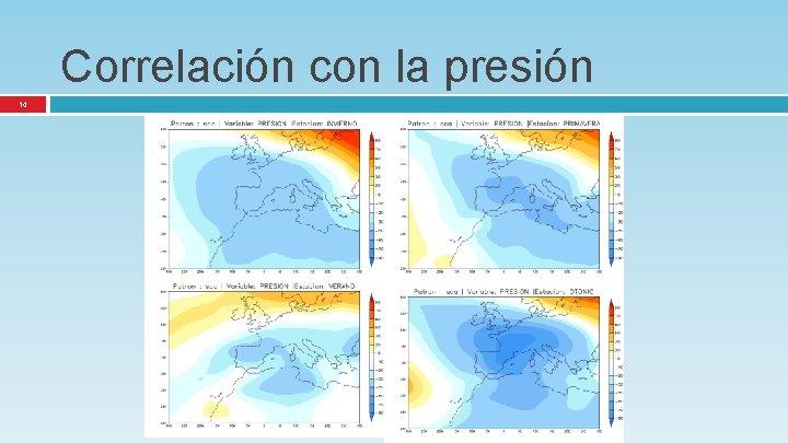 Correlación con la presión 14 