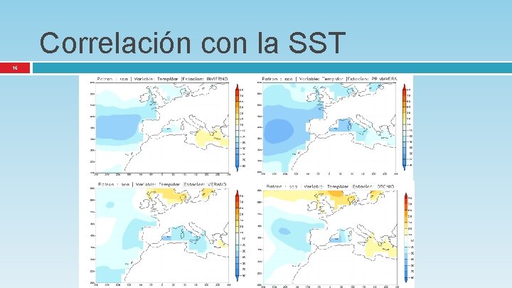 Correlación con la SST 16 