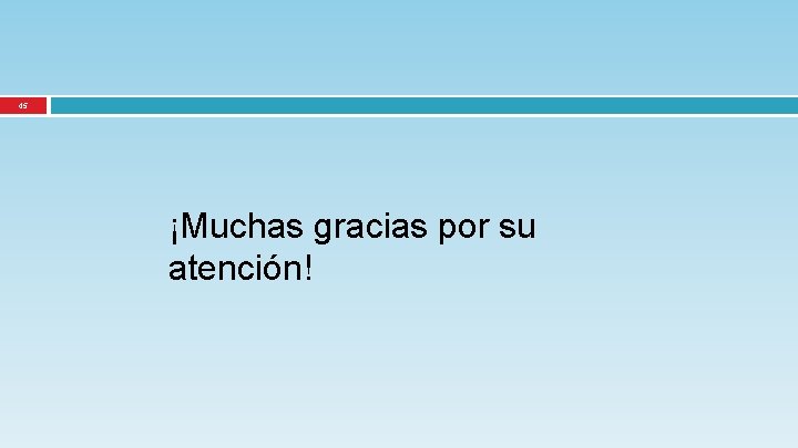 45 ¡Muchas gracias por su atención! 