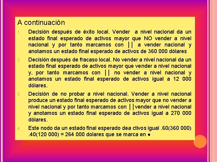 A continuación 1. Decisión después de éxito local. Vender a nivel nacional da un