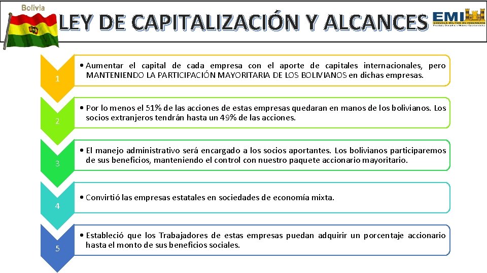 LEY DE CAPITALIZACIÓN Y ALCANCES 1 • Aumentar el capital de cada empresa con