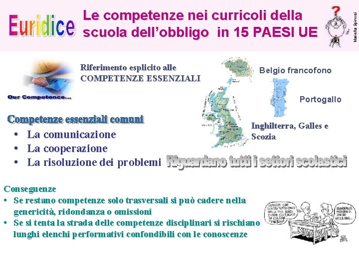 Riferimento esplicito alle COMPETENZE ESSENZIALI Belgio francofono Portogallo • La comunicazione • La cooperazione