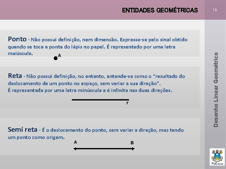 ENTIDADES GEOMÉTRICAS 18 quando se toca a ponta do lápis no papel. É representado