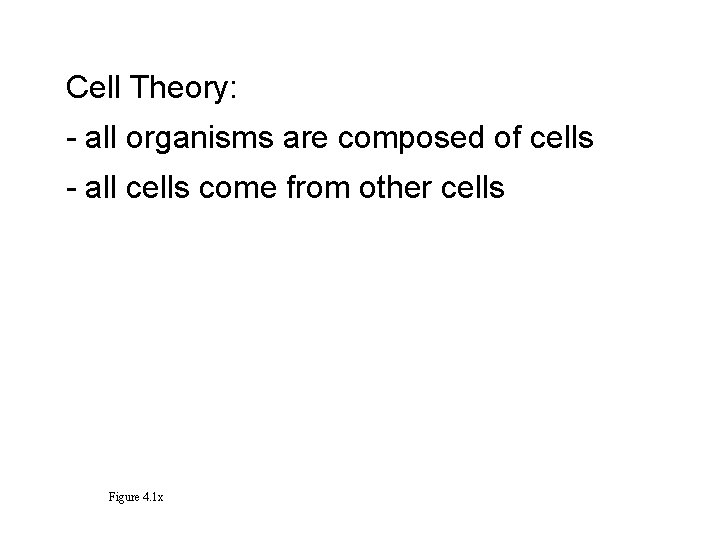 Cell Theory: - all organisms are composed of cells - all cells come from