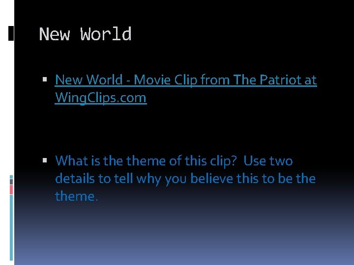 New World - Movie Clip from The Patriot at Wing. Clips. com What is