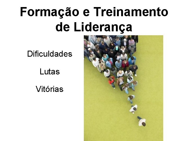 Formação e Treinamento de Liderança Dificuldades Lutas Vitórias 