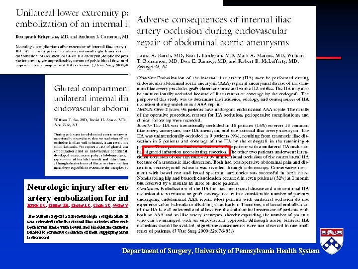 Neurologic injury after endovascular stent-graft and bilateral internal iliac artery embolization for infrarenal abdominal