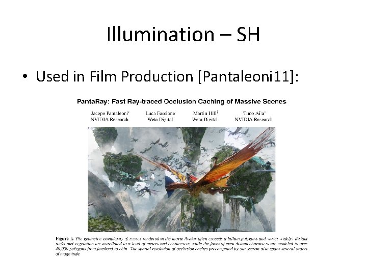 Illumination – SH • Used in Film Production [Pantaleoni 11]: 