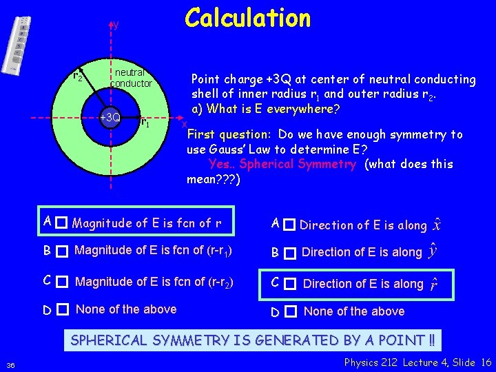 Calculation y r 2 neutral conductor +3 Q r 1 Point charge +3 Q