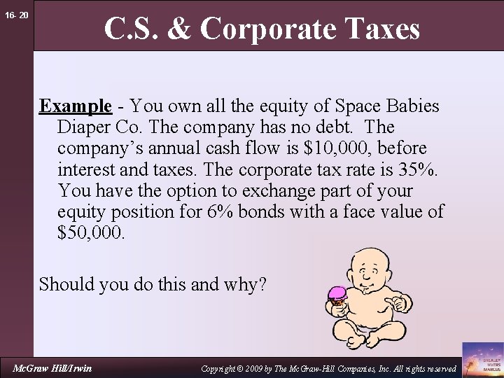 16 - 20 C. S. & Corporate Taxes Example - You own all the