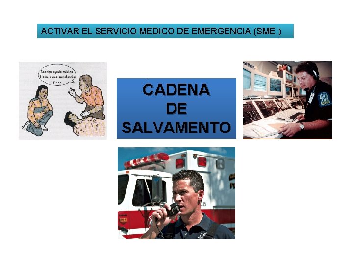 ACTIVAR EL SERVICIO MEDICO DE EMERGENCIA (SME ) CADENA DE SALVAMENTO 