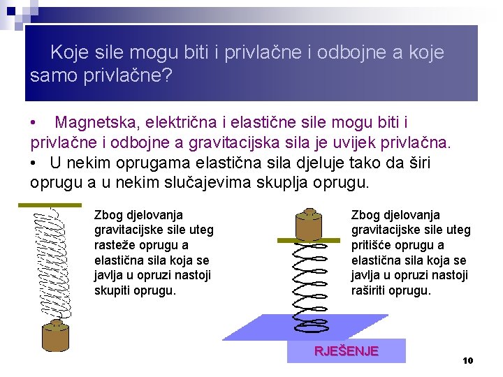 Koje sile mogu biti i privlačne i odbojne a koje samo privlačne? • Magnetska,