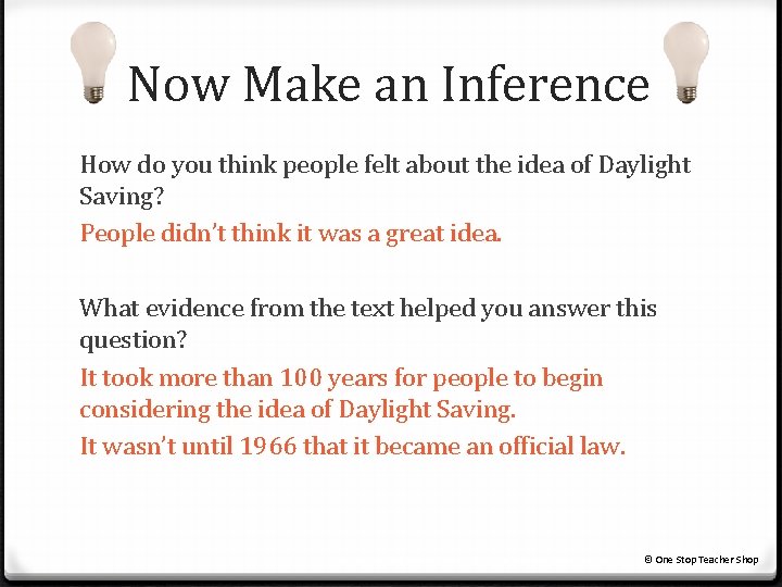 Now Make an Inference How do you think people felt about the idea of Now Make an Inference How do you think people felt about the idea of