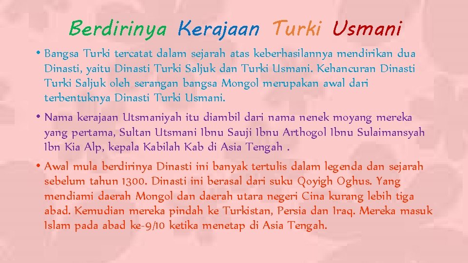 Assalamualaikum Wr Wb Turki Usmani Oleh Anggraini Dwi