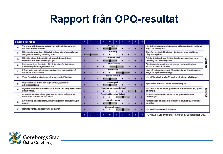 Rapport från OPQ-resultat 
