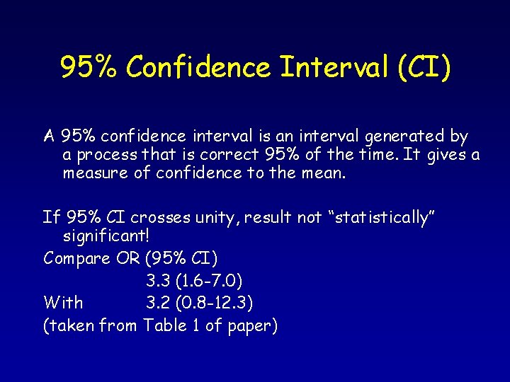 95% Confidence Interval (CI) A 95% confidence interval is an interval generated by a 95% Confidence Interval (CI) A 95% confidence interval is an interval generated by a