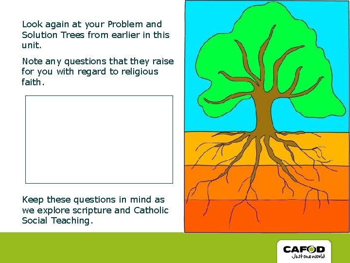 Look again at your Problem and Solution Trees from earlier in this unit. Note
