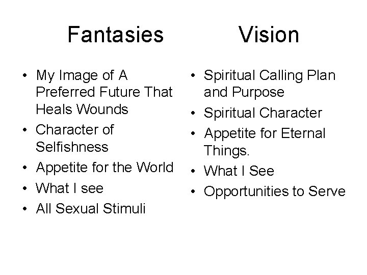 Fantasies • My Image of A Preferred Future That Heals Wounds • Character of