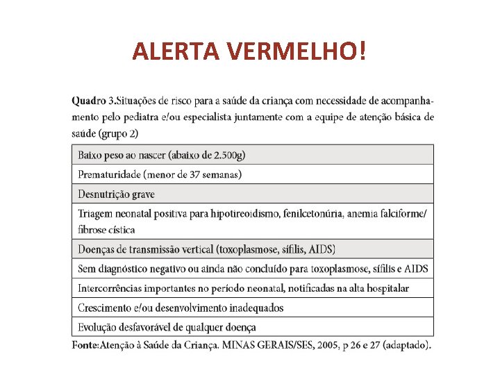 ALERTA VERMELHO! 