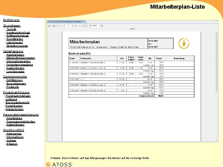 Mitarbeiterplan-Liste Einführung Grundlagen - Technik - Hardwareterminals - Softwareterminals - Schnittstellen - Lizenzmodell -