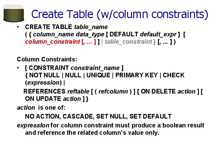 SQL The Query Language Part 1 RG Chapter
