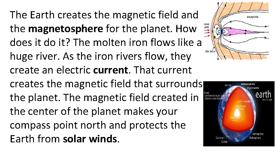 The Earth creates the magnetic field and the magnetosphere for the planet. How does