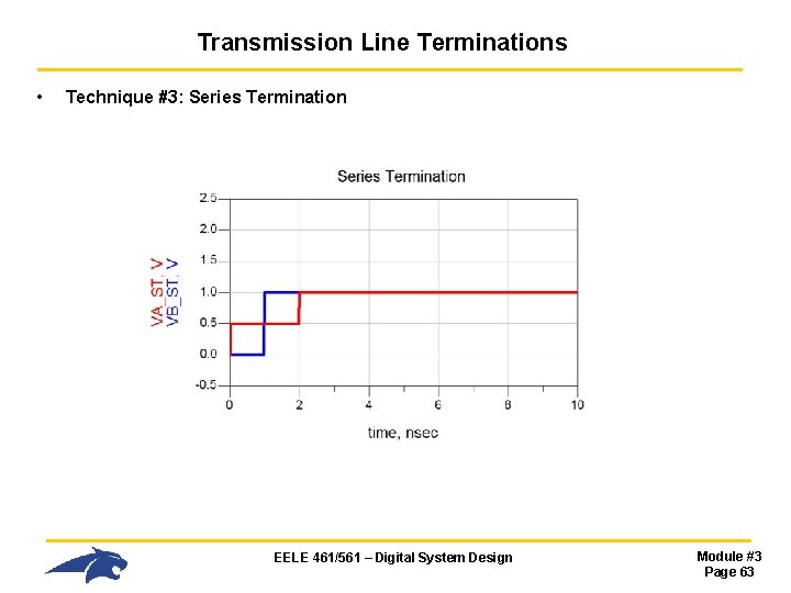 Transmission Line Terminations • Technique #3: Series Termination EELE 461/561 – Digital System Design Transmission Line Terminations • Technique #3: Series Termination EELE 461/561 – Digital System Design