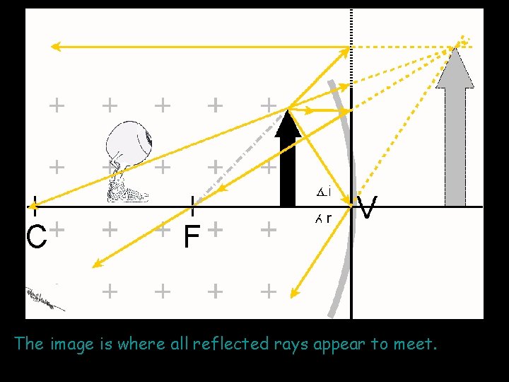 The image is where all reflected rays appear to meet. 