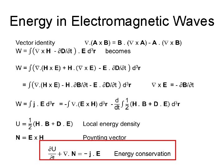 Energy in Electromagnetic Waves 