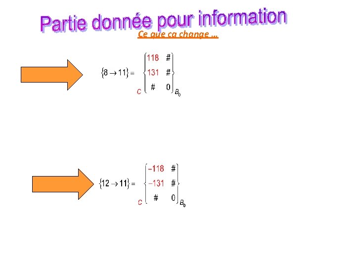Ce que ca change … 
