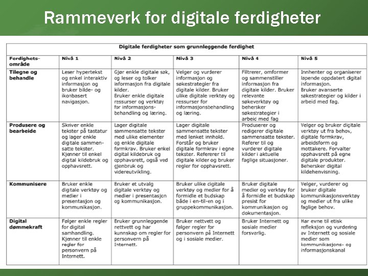 Rammeverk for digitale ferdigheter 