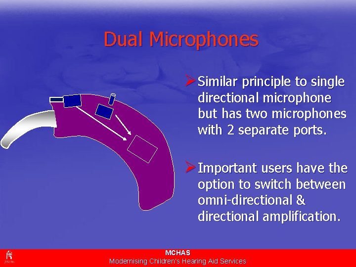 Dual Microphones ØSimilar principle to single directional microphone but has two microphones with 2