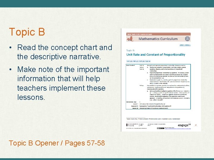 Topic B • Read the concept chart and the descriptive narrative. • Make note