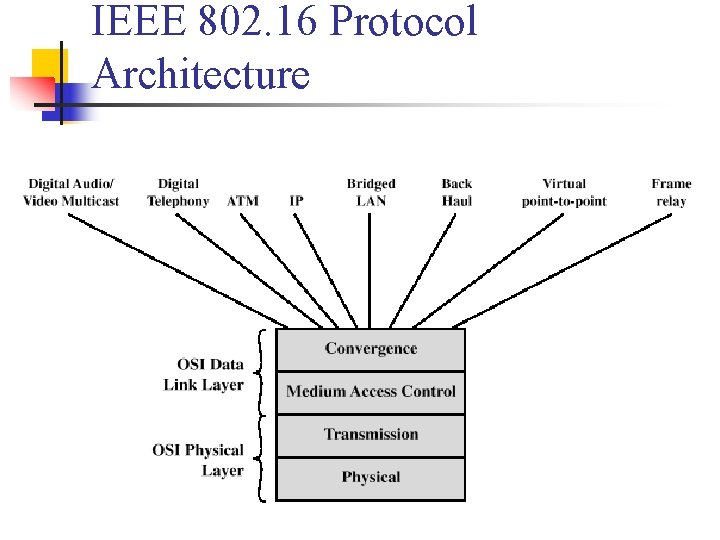 IEEE 802. 16 Protocol Architecture 