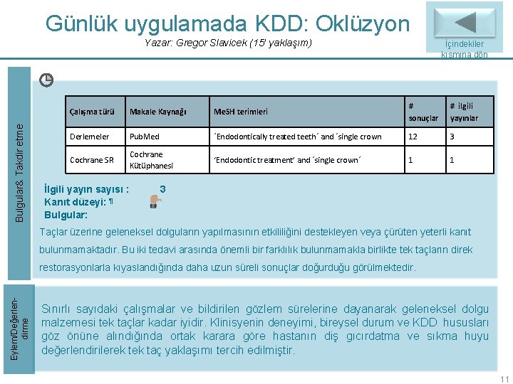 Günlük uygulamada KDD: Oklüzyon Bulgular& Takdir etme Yazar: Gregor Slavicek (15’ yaklaşım) İçindekiler kısmına Günlük uygulamada KDD: Oklüzyon Bulgular& Takdir etme Yazar: Gregor Slavicek (15’ yaklaşım) İçindekiler kısmına