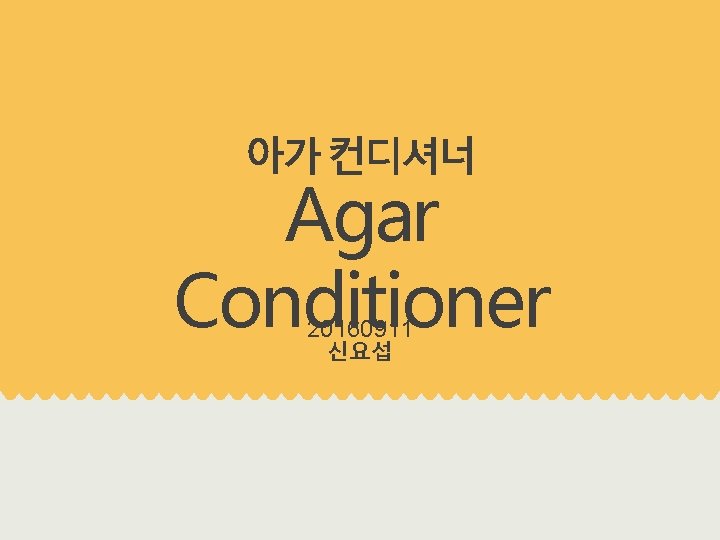 아가 컨디셔너 Agar Conditioner 20160911 신요섭 