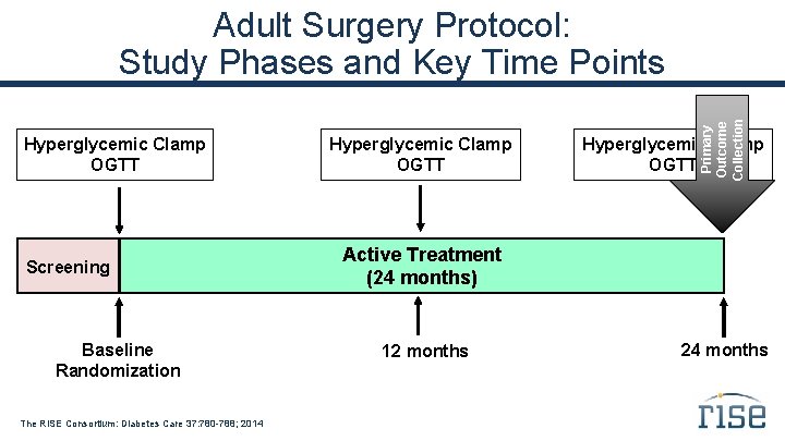 Hyperglycemic Clamp OGTT Screening Baseline Randomization The RISE Consortium: Diabetes Care 37: 780 -788;