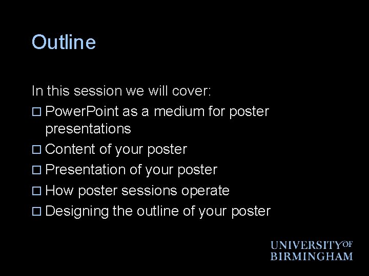 Outline In this session we will cover: o Power. Point as a medium for