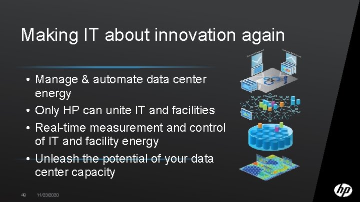 Making IT about innovation again • Manage & automate data center energy • Only