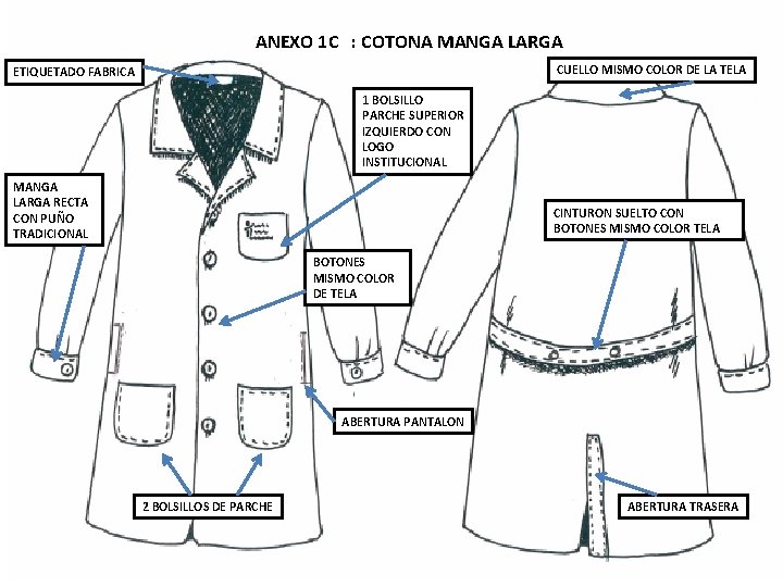 ANEXO 1 C : COTONA MANGA LARGA CUELLO MISMO COLOR DE LA TELA ETIQUETADO