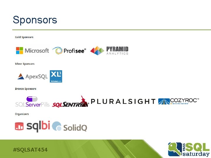 Sponsors #SQLSAT 454 