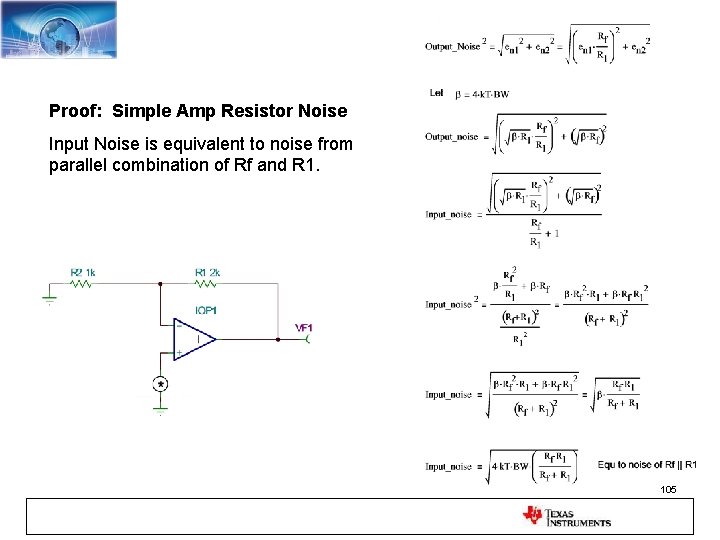 Proof: Simple Amp Resistor Noise Input Noise is equivalent to noise from parallel combination