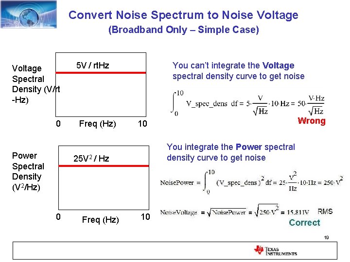 Convert Noise Spectrum to Noise Voltage (Broadband Only – Simple Case) Voltage Spectral Density