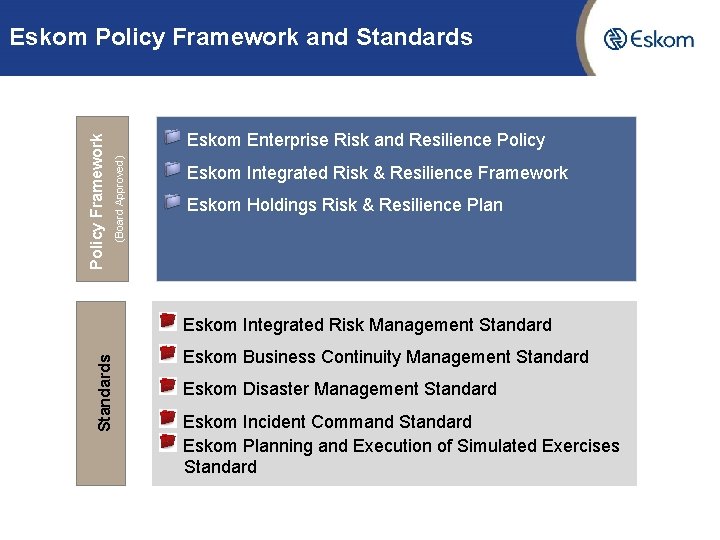 Eskom Enterprise Risk and Resilience Policy (Board Approved) Policy Framework Eskom Policy Framework and