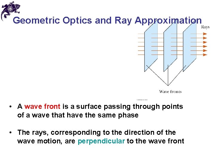 Geometric Optics and Ray Approximation • Light travels in a straight-line path in a