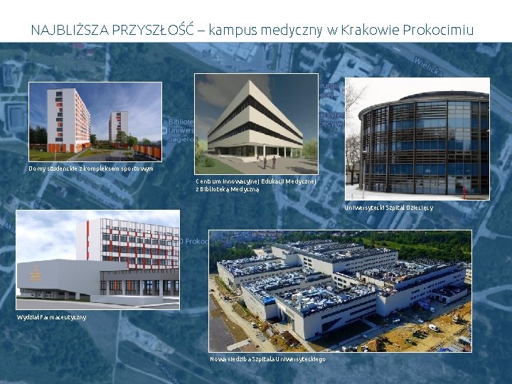 NAJBLIŻSZA PRZYSZŁOŚĆ – kampus medyczny w Krakowie Prokocimiu Domy studenckie z kompleksem sportowym Centrum